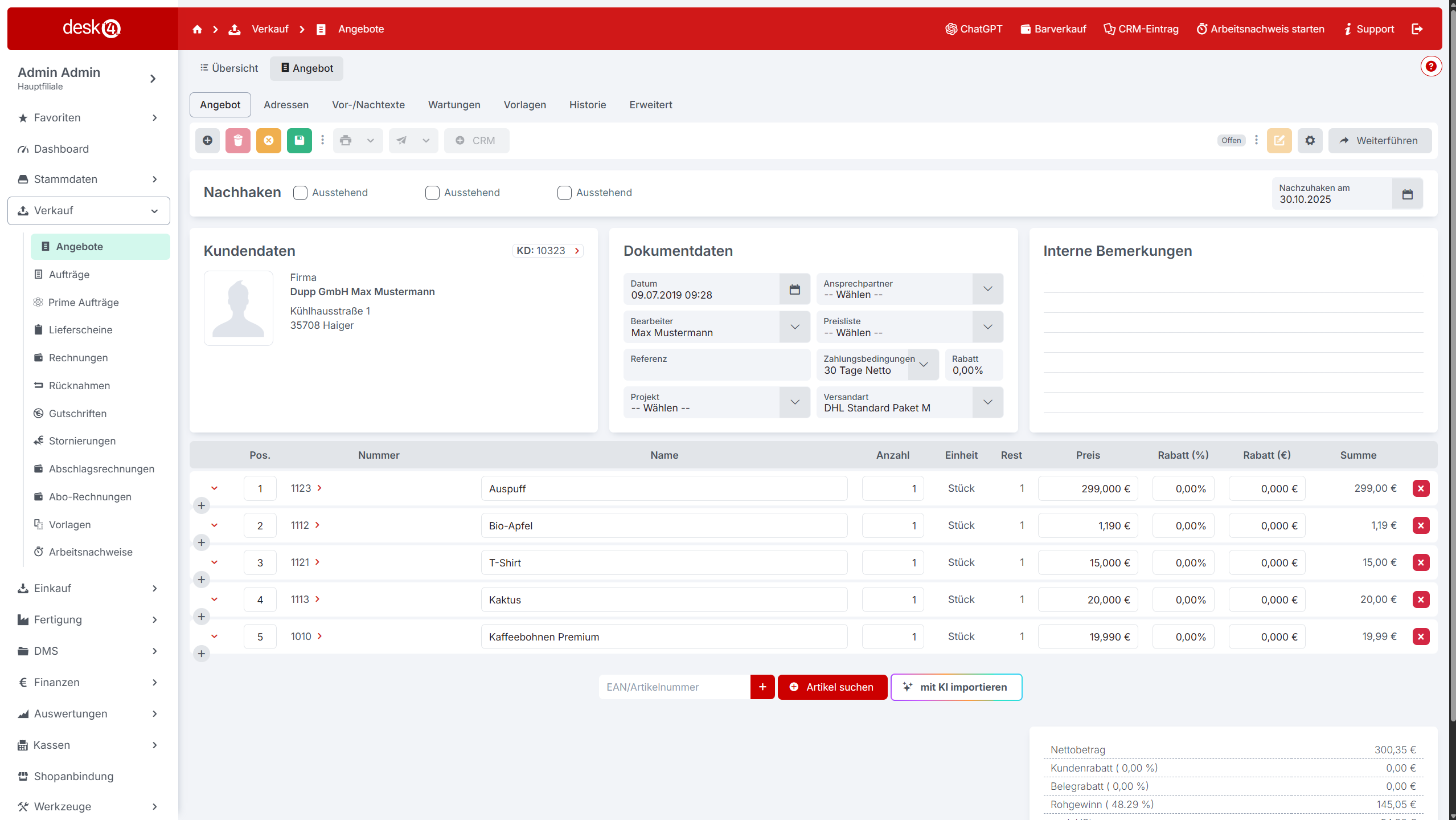 erp mit einfacher Bediehnung ist desk4