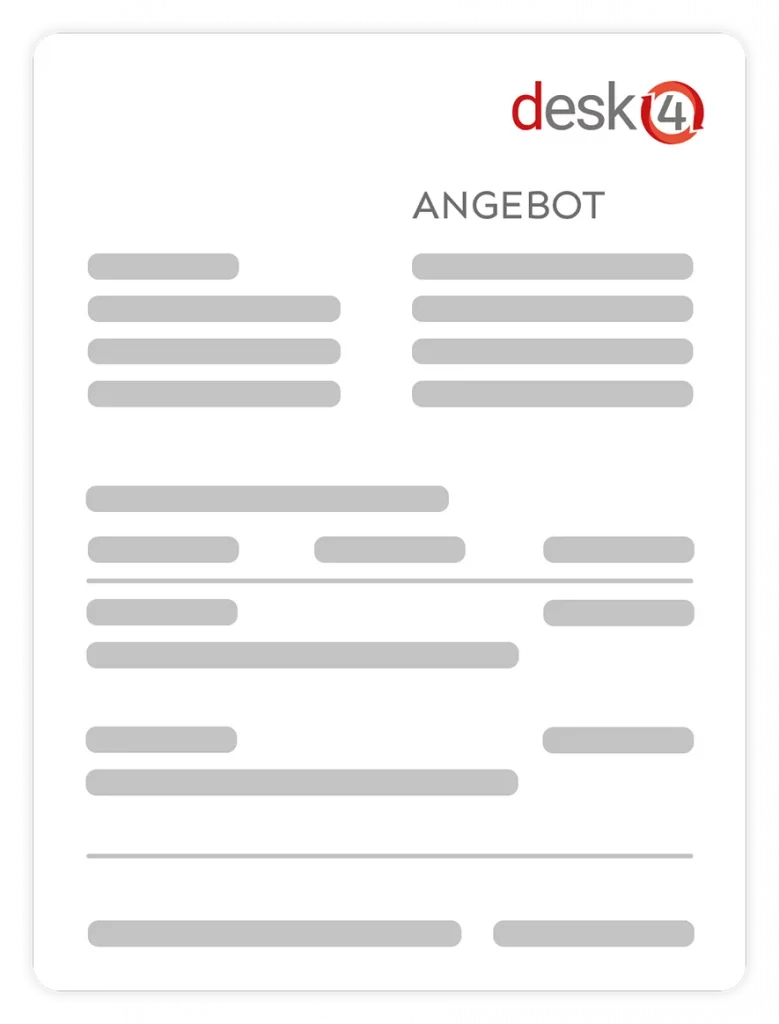 Vorlage eines Angebots in einem Warenwirtschaftssystem