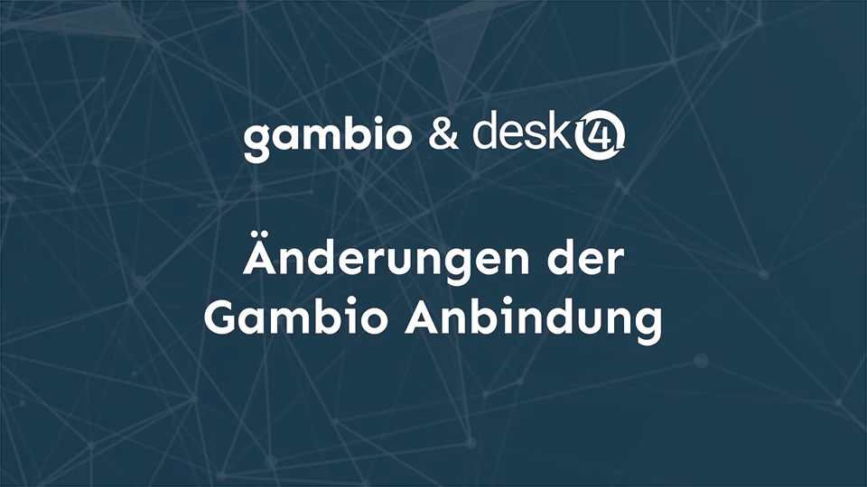 Teaser Änderung der Gambio Anbindung
