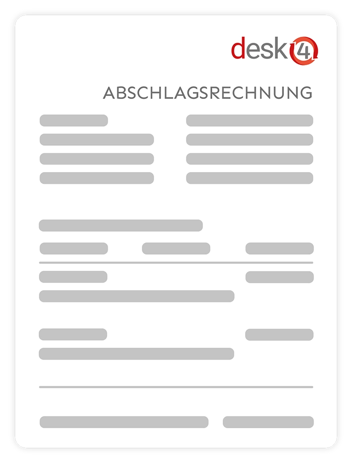 Merkmale einer Abschlagsrechnung